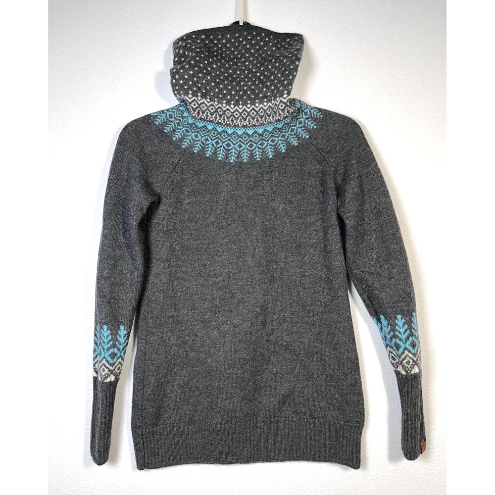 Neve Ellie Grey Turquoise Turtleneck Merino Wool Blend Size XS